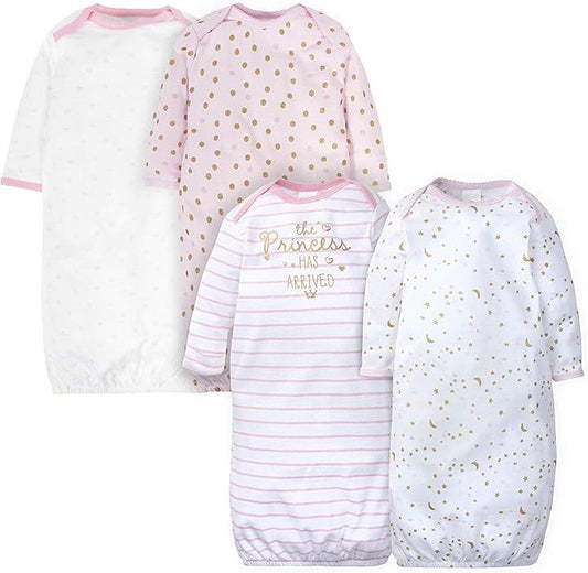Gerber unisex-baby Baby Boy and Girls 4-pack Sleeper Gown