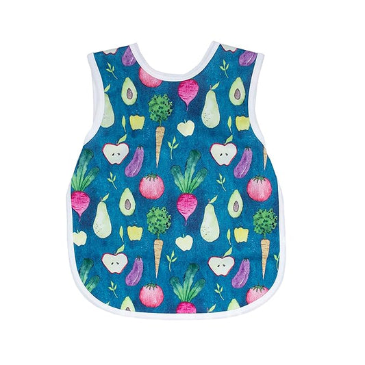 BapronBaby Organic Produce Bapron - No Neck Tie Safer Bib for Baby & Toddler - Soft Waterproof Stain Resistant - Machine Washable - Sz Preschool 3-5yrs