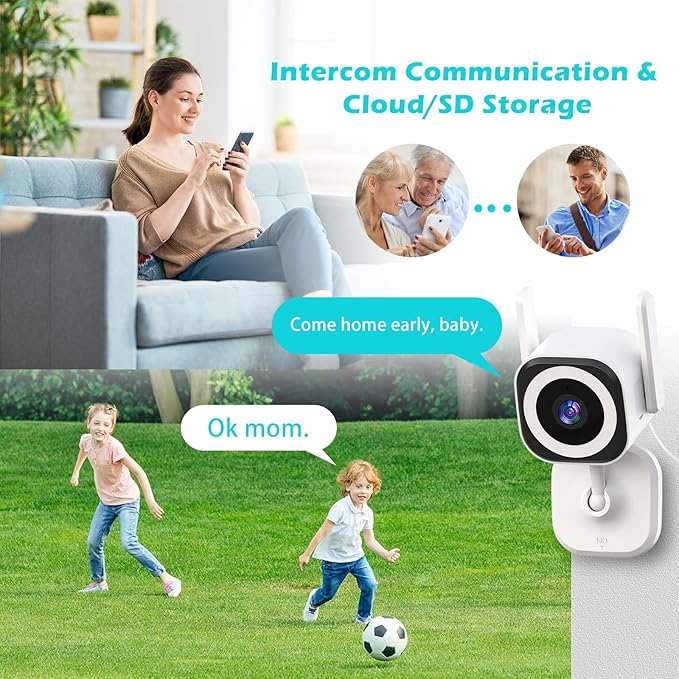 5G Outdoor/Indoor Security Camera,1080P Baby Monitor Cameras for Bedroom/Elder/Dog/Pet Camera,IP66 Waterproof,Night Vision, Motion Detection, Alarm Siren, Two-Way Talk, SD/Cloud -2Pack