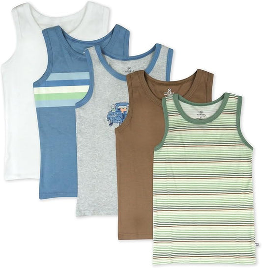HonestBaby Sleeveless Muscle T-Shirts 100% Organic Cotton for Infant Baby and Toddler Boys, Girls