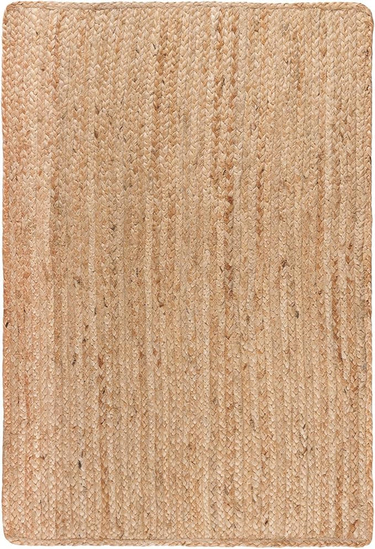 REDEARTH · Rectangular Area Rug - 2'x3' Braided Natural Jute with Non-Skid Backing - Handwoven Boho Rug for Bedroom, Kitchen, Living Room - Farmhouse Aesthetic Home Decor - Durable Handmade Rug