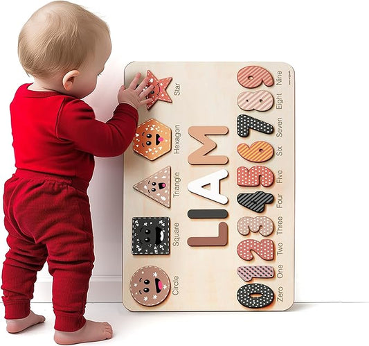 Personalized Baby Gifts Toys Name Puzzles, 0 3 6 9 12 18 24 36 Month Old Gifts, 2 Year Old Gift, 12 Month Girl Gifts, Custom Babies Name Puzzle, New Baby Boy Gift