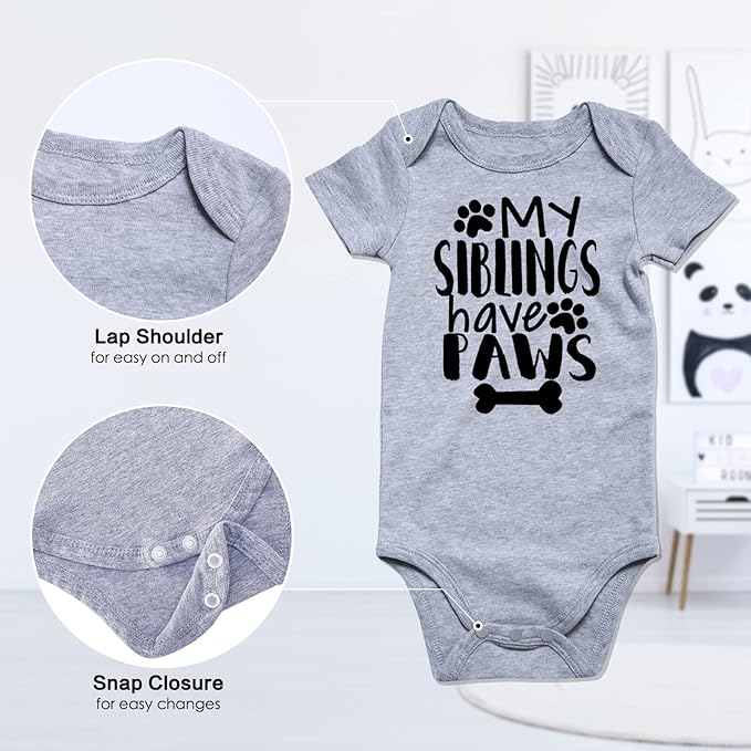 Funnycokid Baby Boys Girls Bodysuit Funny Newborn Romper Short Sleeve Infant Neutral Outfits Jumpsuit 0-12 Months