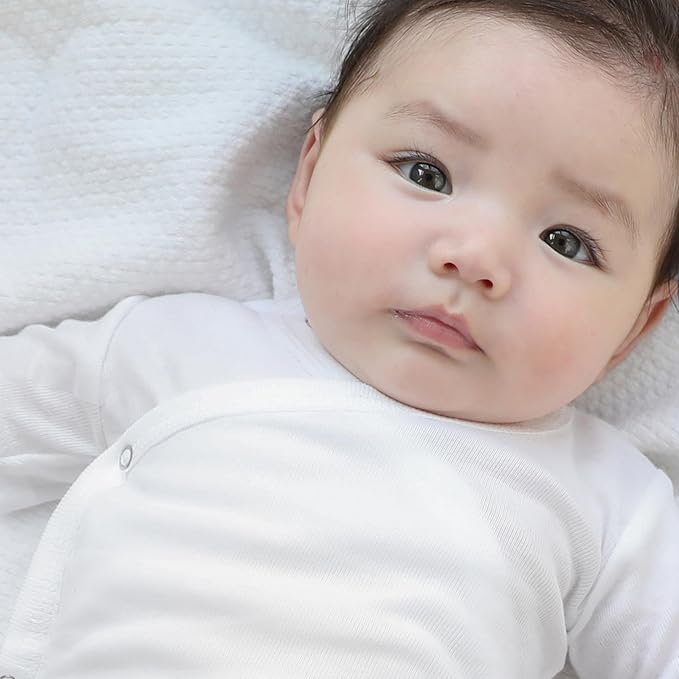 HonestBaby unisex-baby 3-pack Long Sleeve Side-snap Kimono Bodysuits Organic Cotton for Infant Baby Boys, Girls, Unisex