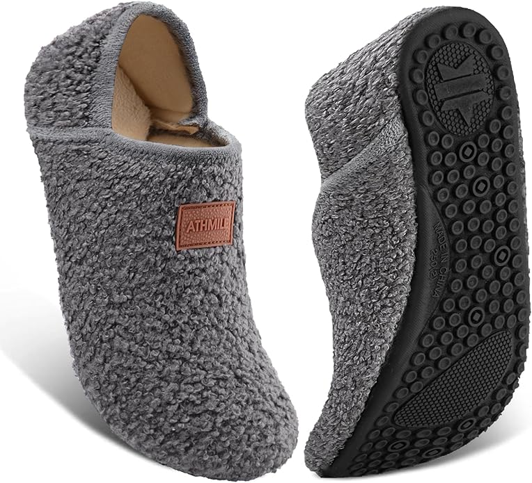 ATHMILE House Slippers for Women Men Indoor Barefoot Slippers Socks Furry Slip on House Shoes Cozy Comfy for Home Bedroom Travel Yoga