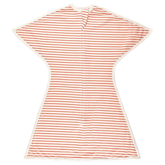 SleepingBaby Zipadee-Zip Transition Swaddle - Cozy Baby Swaddle Blanket with Zipper Convenience - Roomy Wearable Blanket for Easy Diaper Changes - Stripes Strawberry/Cream, X-Small (3-6 Month)