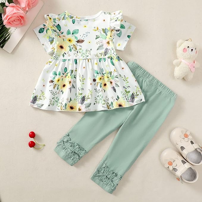 Baby Girl Clothes Toddler Girl Outfits Ruffle Shirt Pants Cute Infant Outfit Set Baby Girl Fall Winter Clothes