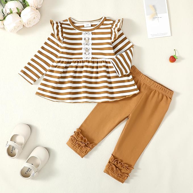 Baby Girl Clothes Toddler Girl Outfits Ruffle Shirt Pants Cute Infant Outfit Set Baby Girl Fall Winter Clothes