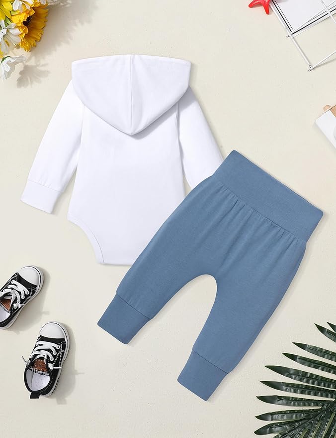 Fommy Newborn Baby Boy Clothes Plaid Letter Print Long Sleeve Hoodies + Long Pants 2PCS Fall Winter Outfits Set