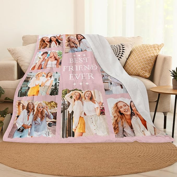 Custom Photo Blanket - Best Friendship Gifts for Women