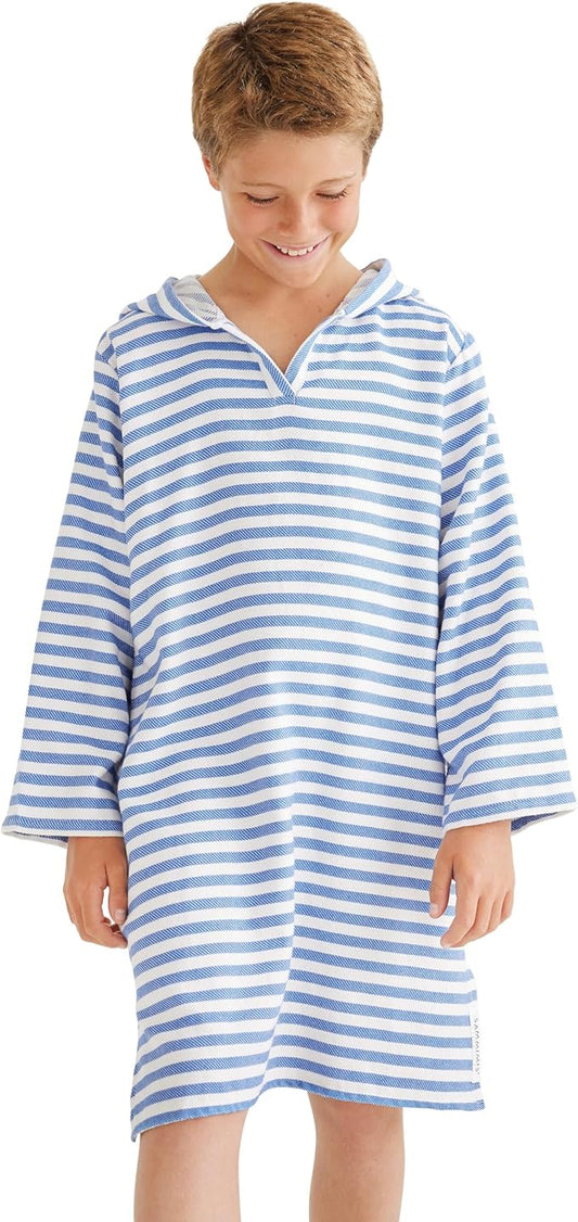 SAMMIMIS Kids Bathrobe and Boys & Girls Swim Cover Up - Hooded Kids Beach Towels - Towel Poncho - Turkish Cotton - Large (8-10 Years)