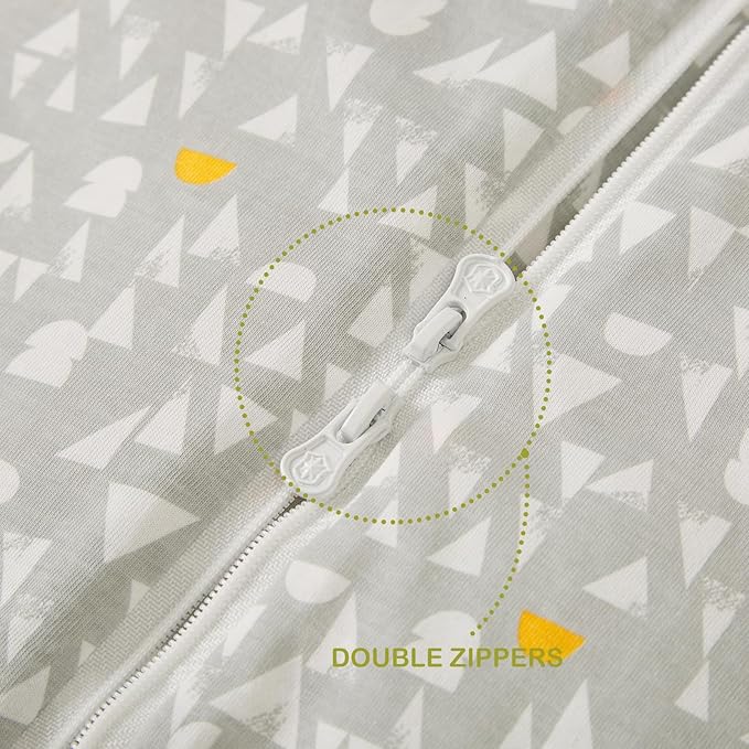 Super Soft Removable Long Sleeve 2.5 TOG Sleep Sack with Legs, 100% Cotton Winter Toddler Sleeping Sack with Feet, Graphic, Size L