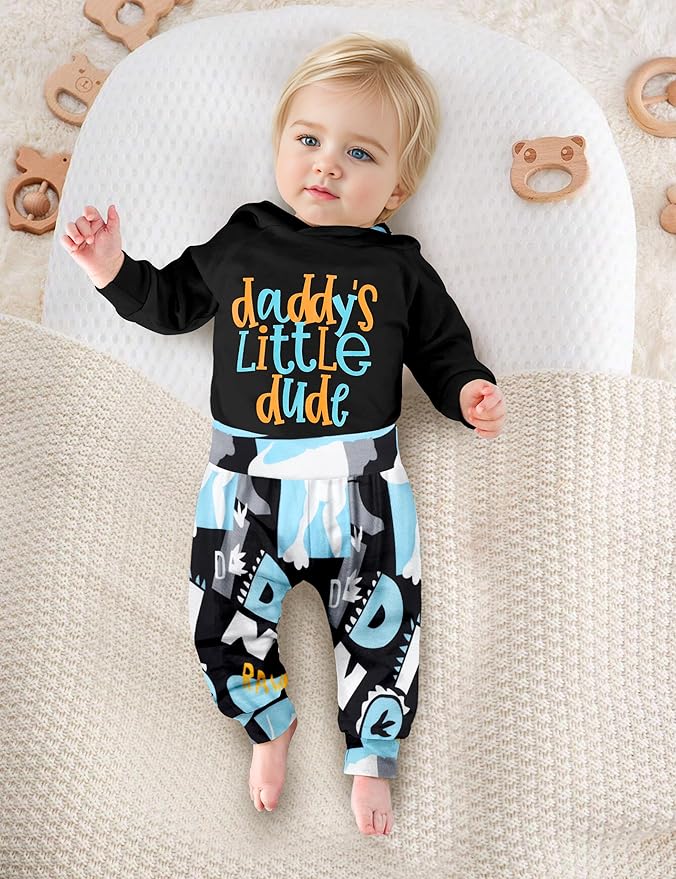 Fommy Newborn Baby Boy Clothes Plaid Letter Print Long Sleeve Hoodies + Long Pants 2PCS Fall Winter Outfits Set