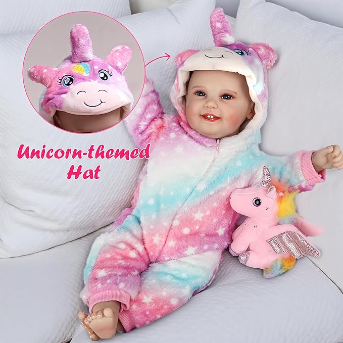 Real Life Baby Dolls - 19 Inch Reborn Baby Dolls for Girls 3+, Vinyl Realistic Baby Doll with Soft Cloth Body, Includes Accessories for Pretend Play