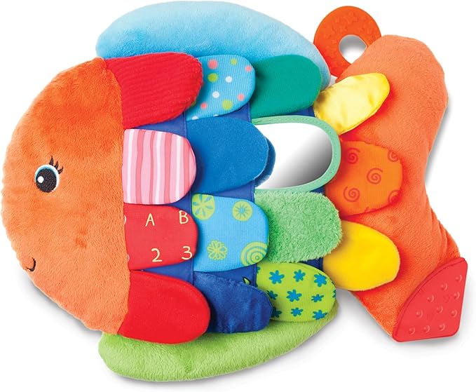 Melissa & Doug Flip Fish Soft Baby Toy Sensory Tummy Time Toys, Soft Fabric Tag Toy for Babies, Infants