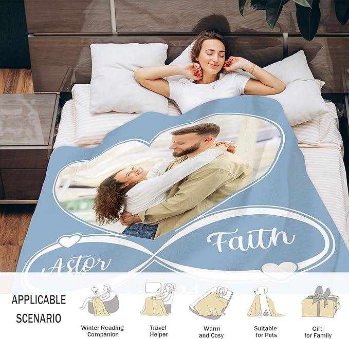 Personalized Blanket with Photos Custom Blanket with Picture Customized Blanket with Picture Blanket Customized Gift for Grandma Grandpa Mon Dad
