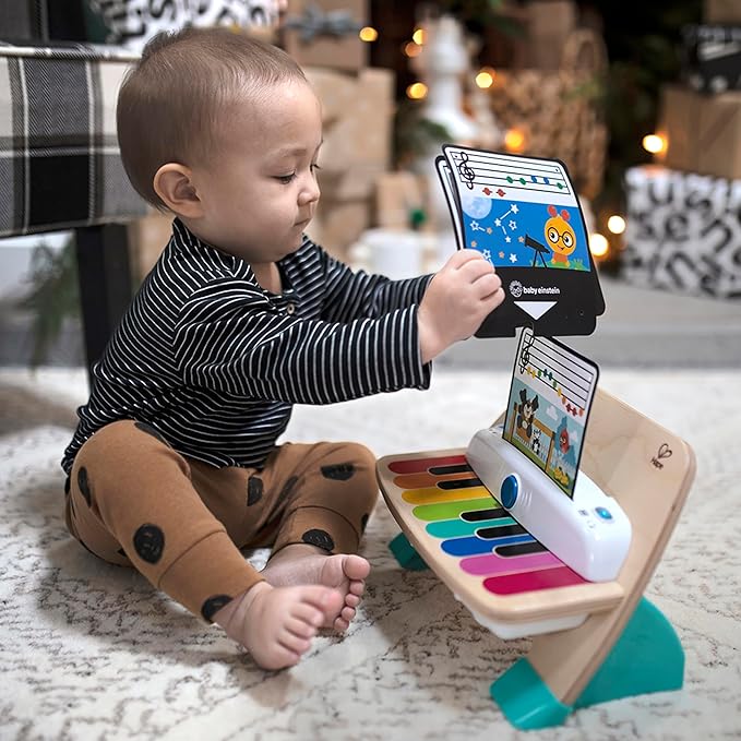 Baby Einstein and Hape Magic Touch Wooden Toy Piano, Montessori Musical Learning Toy for Babies and Toddlers 6mo+