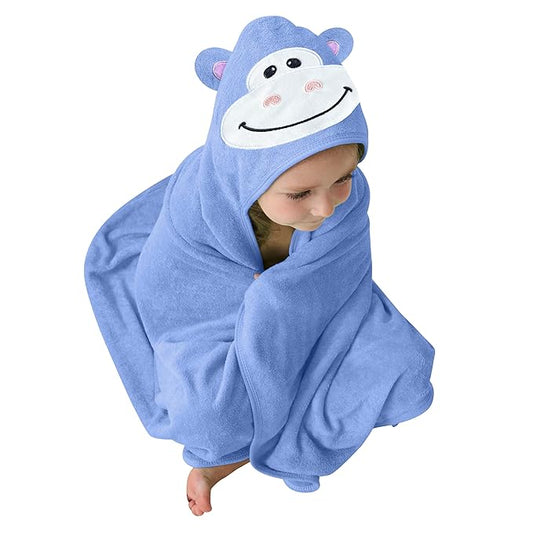 HIPHOP PANDA Hooded Towel - Rayon Made from Bamboo, Bath Towel with Bear Ears for Newborn, Babie, Toddler, Infant - Absorbent Large Baby Towel - Gorilla, 30 x 40 Inch