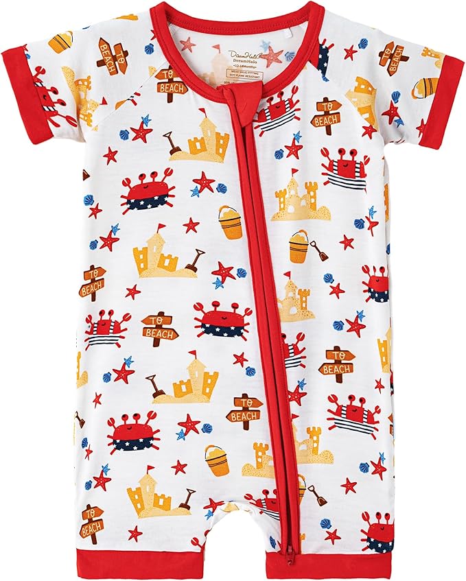 Baby Boy Romper Toddler Boys Short Sleeve Shorts Soft Jumpsuit Outfit Viscose Made from Bamboo