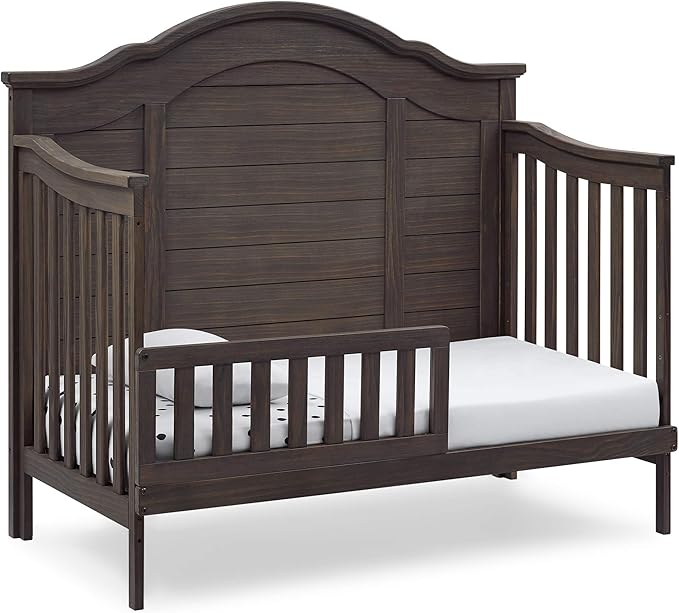 Delta Children Simmons Kids Asher 6-in-1 Convertible Crib with Toddler Rail, Rustic Grey