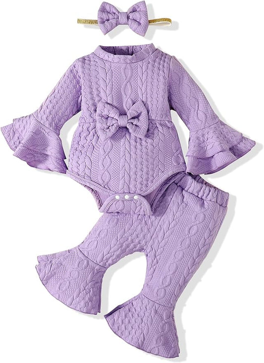 SUNNY PIGGY Baby Girl Clothes Infant Newborn Outfits Romper 0-18 Month Toddler Girls’ Clothing Pant Set