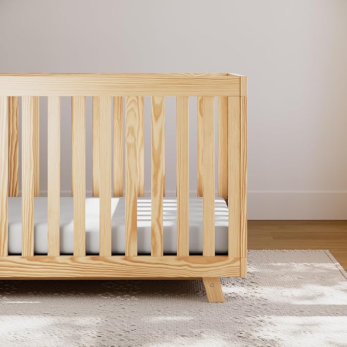 Storkcraft Beckett Grow-with-Me Convertible Crib (Natural) – GREENGUARD Gold Certified, Converts to Toddler Bed & Daybed, Fits Standard Crib Mattress, Easy-to-Assemble