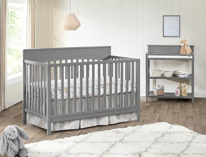 Oxford Baby Harper 4-in-1 Convertible Crib, Dove Gray, GreenGuard Gold Certified