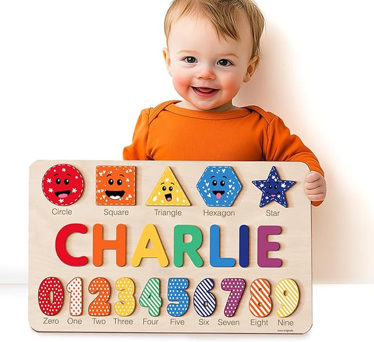 Handmade Wooden Name Puzzle, Personalized Birthday Gift for Kids, Toddler Toys, Baby Gift, Busy Board Puzzle