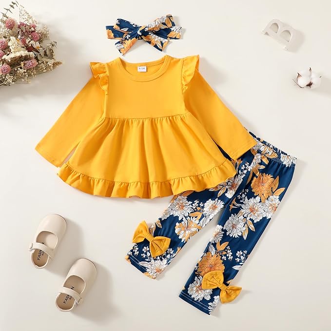 Baby Girl Clothes Toddler Girl Outfits Ruffle Shirt Pants Cute Infant Outfit Set Baby Girl Fall Winter Clothes