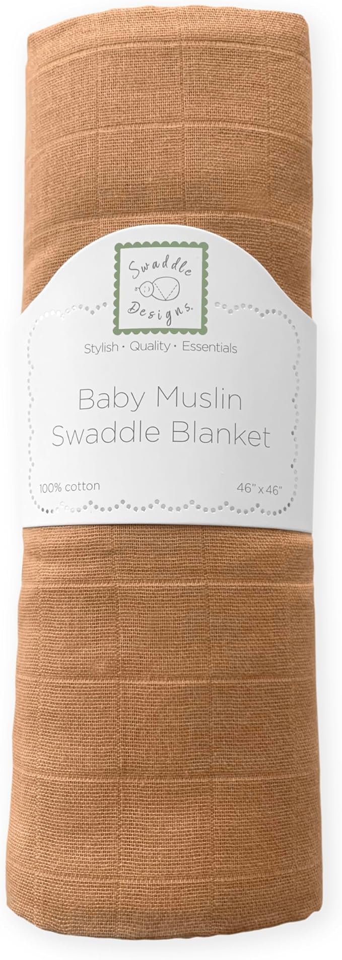 SwaddleDesigns Cotton Muslin Swaddle Blanket, Receiving Blanket for Baby Boys & Girls, Best Registry Gift, 46x46 inches, Butterum