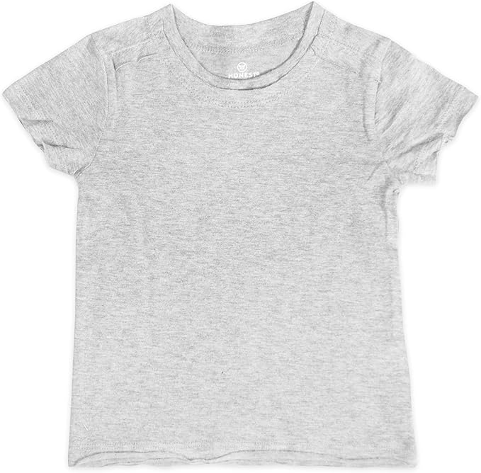 HonestBaby Unisex-Baby 5-Pack Short Sleeve T-Shirts 100% Organic Cotton Baby, Toddler, Little Kid, Boy, Girl, Unisex