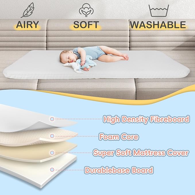 Xilingol 5 in 1 Baby Bassinet Bedside Sleeper, Portable Pack and Play with Carrying Bag, Playpen and Rocking Cradle, Easy Folding Crib for Newborn Baby, Grey