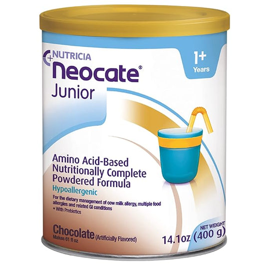 Nutricia Neocate Junior - Hypoallergenic, Dairy-free, Amino Acid-Based Formula for 1+ Years - For Toddlers, Kids & Teens - Powdered Formula - Chocolate - 14.1 oz can (Case of 1)