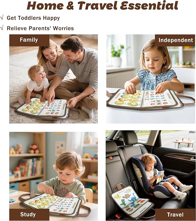 Felt Interactive Busy Book Sensory Toy Soft Activity Book Learning Toys for 3+ Years Old Children Children Busy Board - Ancient Dinosaurs