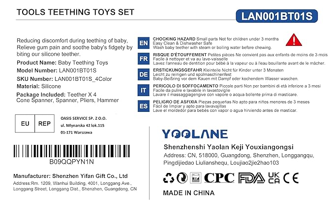 Baby Teether [Original] - Silicone Teething Toys for Babies, Tools Set Shape Teething Relief Chew Toy | Stuff Essential and Gift for Toddler Infant Boy Girl 3+ Months | 4 Pieces