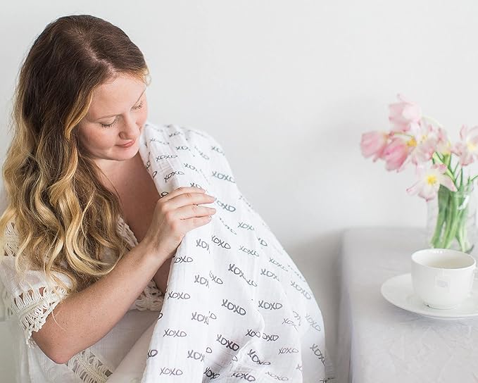 SwaddleDesigns Cotton Muslin Swaddle Blanket, Receiving Blanket for Boys & Girls, Best Shower Gift, 46x46 inches, Black Panda