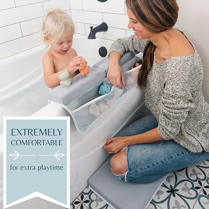 Comfortable Baby Bath Kneeler and Elbow Rest Pad Set | Tub Kneeling Pad Essentials | Bathtub Accessories