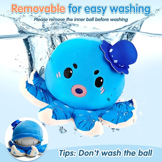 Dancing Octopus Baby Toy for 12-18 Months, Rechargeable Musical Plush Interactive Toy - 40 Songs & Recording Feature, Crawling Tummy Time Toy, Soft Sensory Toys for Toddlers 1-3, Gifts for Infants