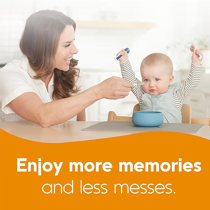 NumNum Baby Spoons Set, Baby Essentials Pre-Spoon GOOtensils for 6+ Months, First Stage Self-Feeding Spoons for Baby Led Weaning (BLW), Silicone Toddler Utensils, BPA-Free, 4 Pack Beach Picnic
