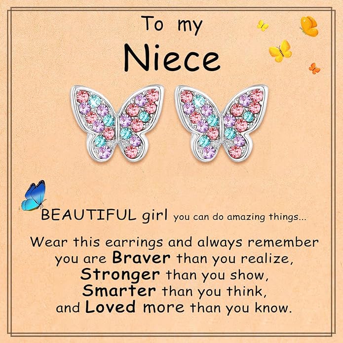 Butterfly Earrings Birthday Christmas Jewelry Gifts for Daughter Granddaughter Niece Butterfly Lover