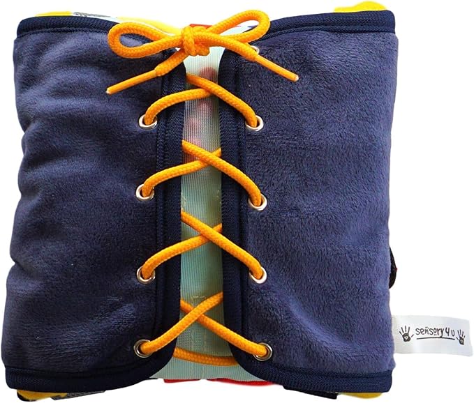SENSORY4U Buckle Pillow Sensory Fine Motor Development Toy Activity Plushie - OT Therapy Tool Threading Counting Colors Latches Sorting Skills in One - 2nd Edition