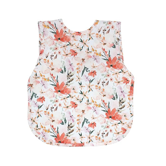 BapronBaby Peachy Dreams Bapron - No Neck Tie Safer Bib for Baby & Toddler - Soft Waterproof Stain Resistant - Machine Washable - Sz Preschool 3-5yrs
