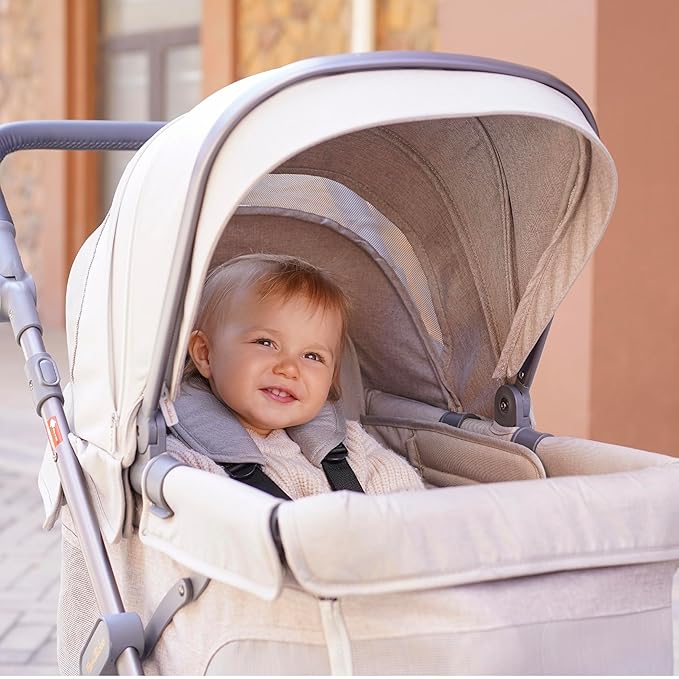 Familidoo Q1 Multi-Use Kids Wagon Stroller – Foldable, Lightweight & All-Terrain for Kids & Pets – 5-Point Safety Harness, Rain Cover & Compact Travel Design – Supports Up to 132 lbs (Ash Rose)