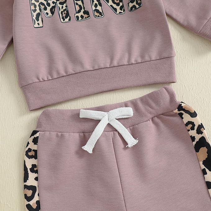 Kupretty Baby Girl Fall Winter Clothes Toddler Outfit Letters Graphic Crewneck Sweatshirts + Joggers Pants Set