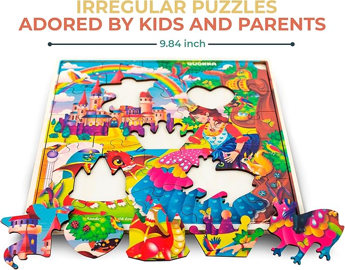 QUOKKA Wooden Princess Puzzles for Kids Ages 3-5 – 28 Pieces Toddlers Kids Puzzles Ages 4-8 Year Olds – Wood Princess Toys for Children Games 6-8 yo