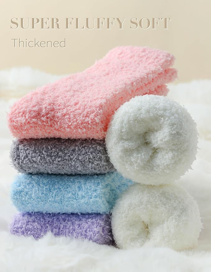 TEHOOK Warm & Cozy Gifts for Women, Fluffy Fuzzy Sock, Plush Sleeping Slipper Socks - Soft Warm Fabric