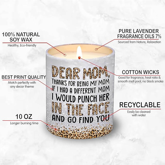Gifts for Mom from Daughter Son - Mothers Day Gifts for Mom, Wife, Women - Moms Birthday Gift Ideas, Cool Birthday Gift for Moms - Funny Mothers Day Candle, mom Candle Funny 10 OZ
