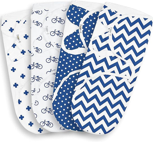 BaeBae Goods Navy Bicycles Swaddle Blanket wrap (S/M)