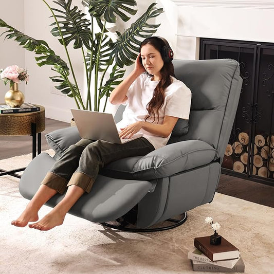 Electric Glider,Power Recliner, Reclining Sofa Chair with USB Ports,Swivel Glider Recliner Chair (Grey)