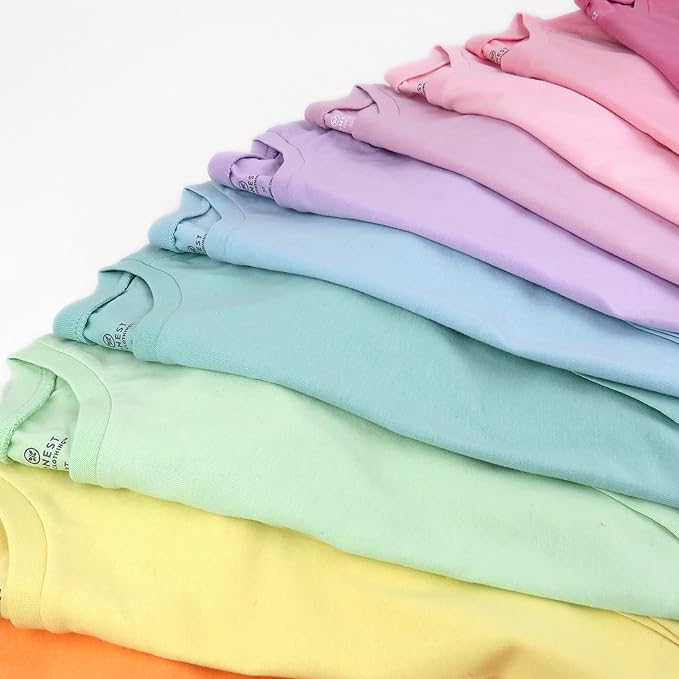 HonestBaby 10-Pack Long Sleeve T Shirts 100% Organic Cotton for Toddler, Boys, Girls